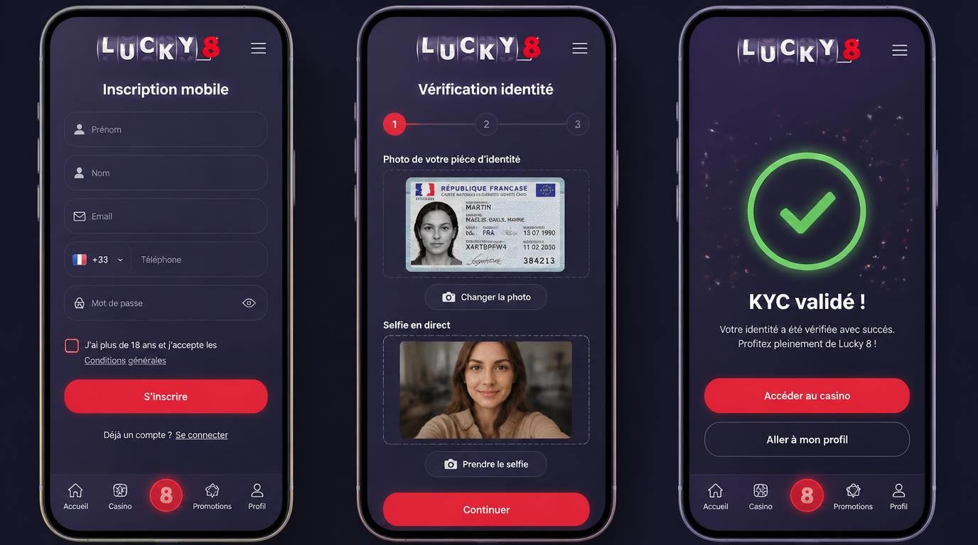 Inscription mobile suivie de KYC fluide